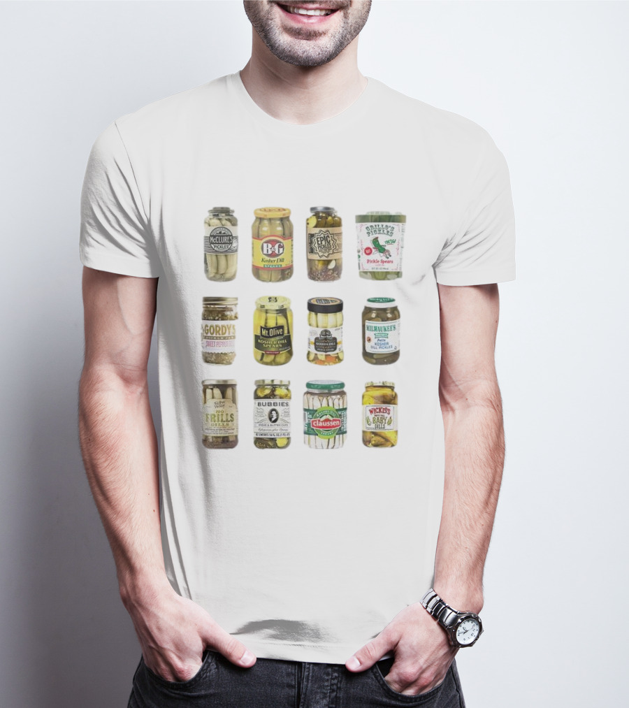 Canned McClure's B&G Epic Rick's Gordy's Mt. Olive Trader Joe's Milwaukee's Hoofer's Mother Flills Bubbies Claussen Wickles Pickles Pickle Lovers T-Shirt