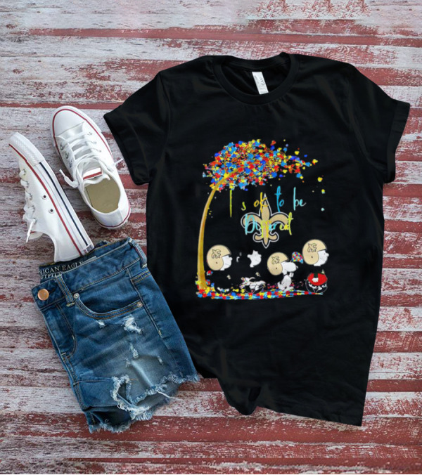New Orleans Saints Peanuts Characters Autism Awareness It's Ok To Be Different T-Shirt