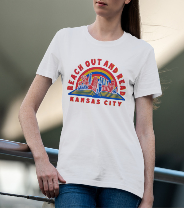 Reach Out And Read Kansas City Skyline With Book T-Shirt