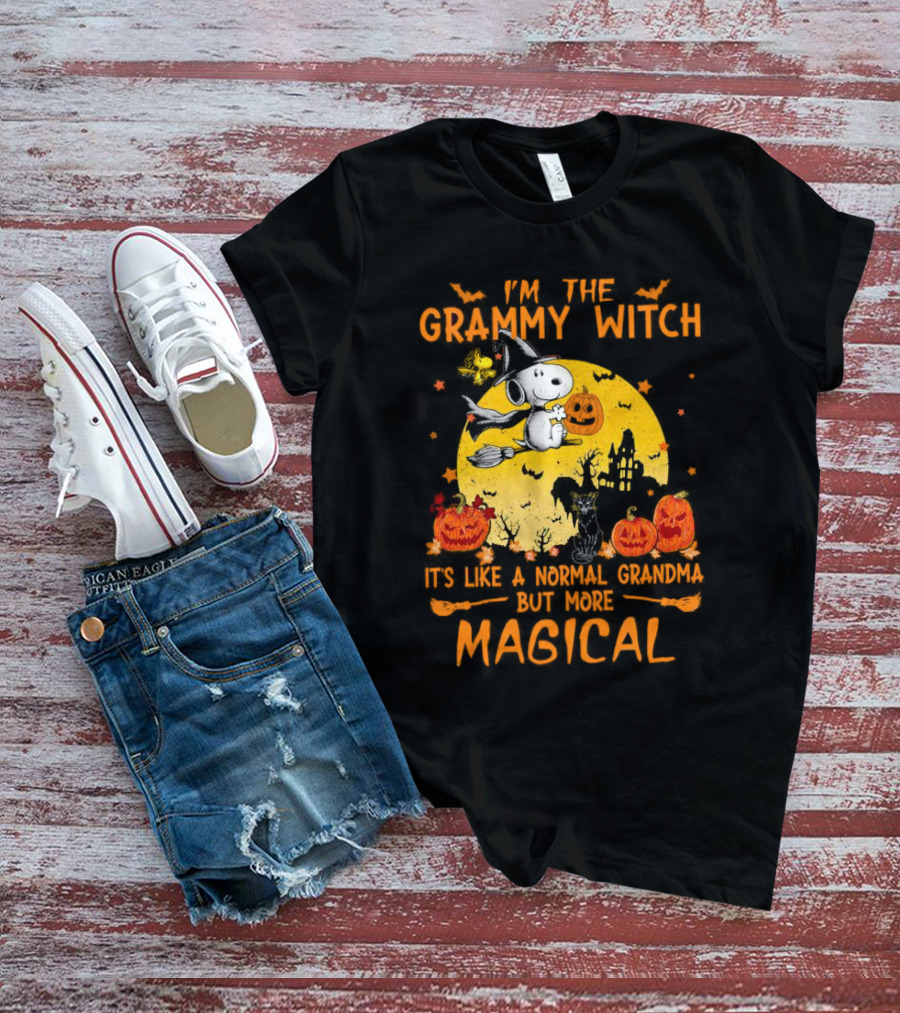 Snoopy I'm The Grammy Witch Halloween Normal Grandma But More Magical T-Shirt