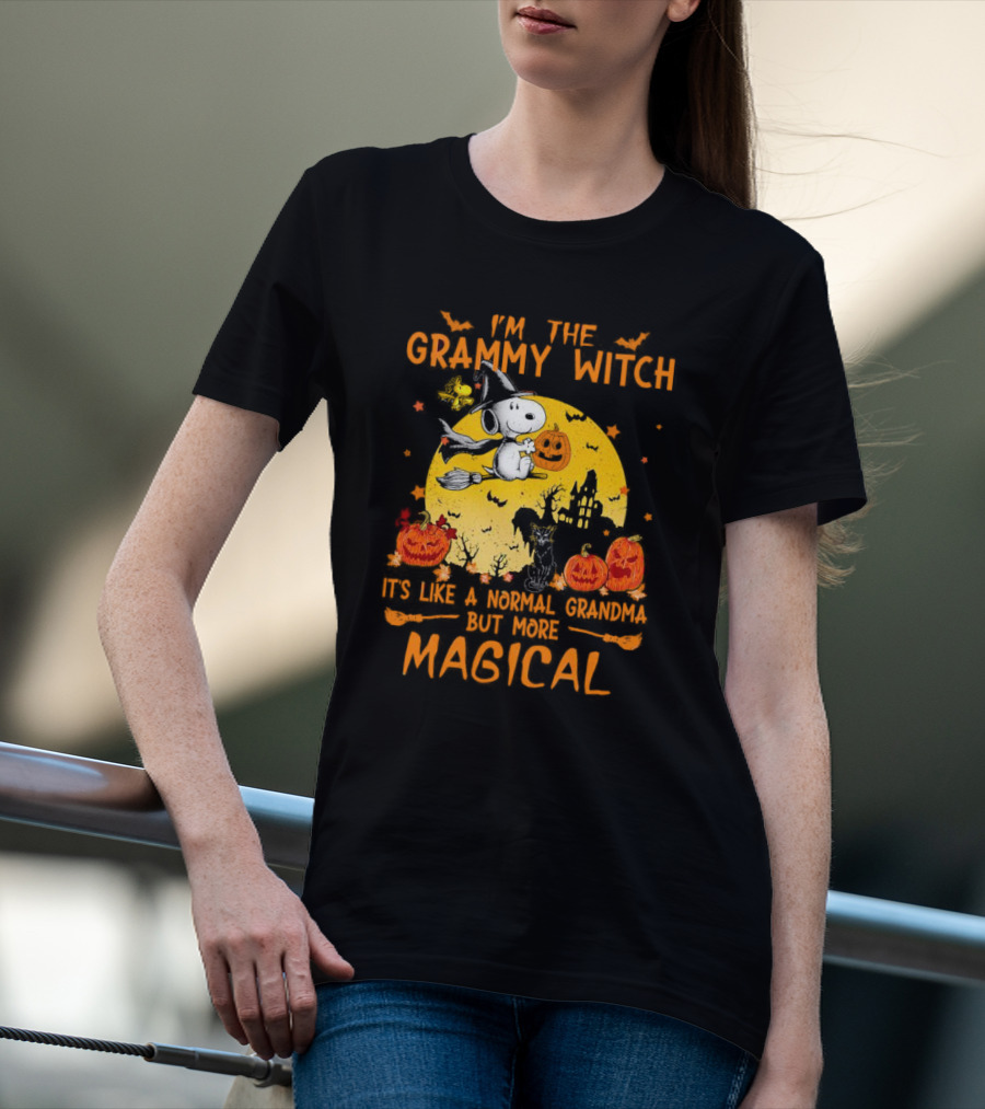 Snoopy I'm The Grammy Witch Halloween Normal Grandma But More Magical T-Shirt