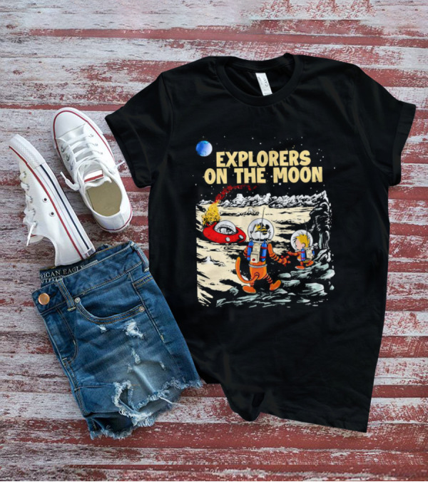 Explorers On The Moon Calvin And Hobbes Lunar Adventure T-Shirt