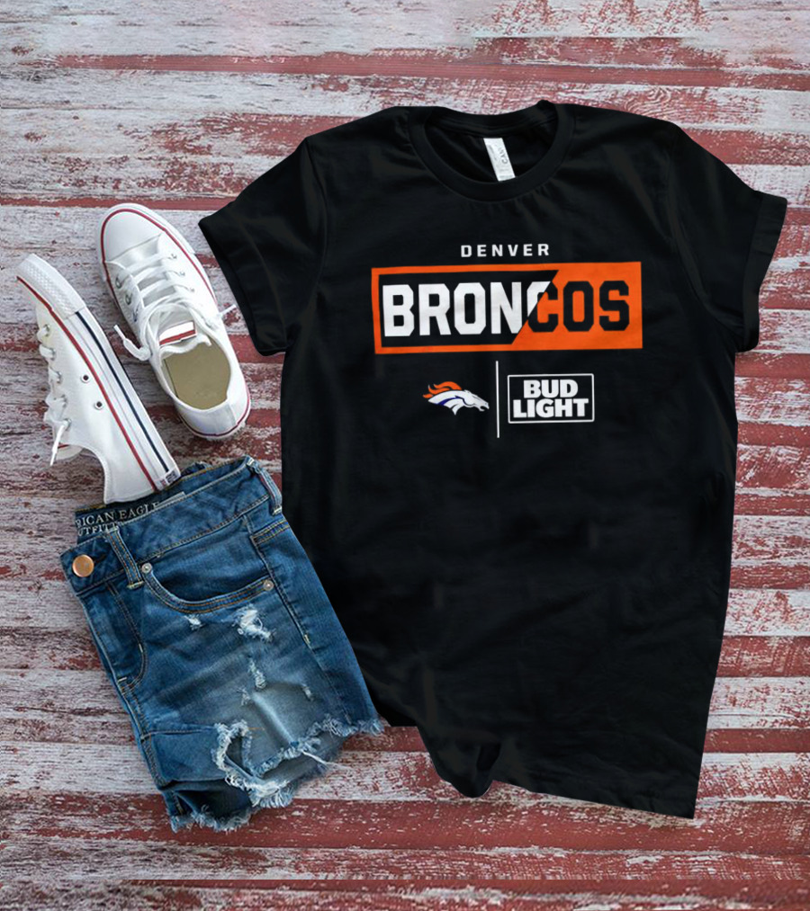 Denver Broncos Bud Light NFL Logo Collaboration T-Shirt