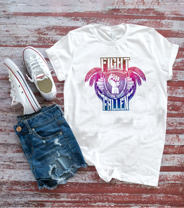 Fight For The Fallen AEW Fist Emblem With Feathers T-Shirt