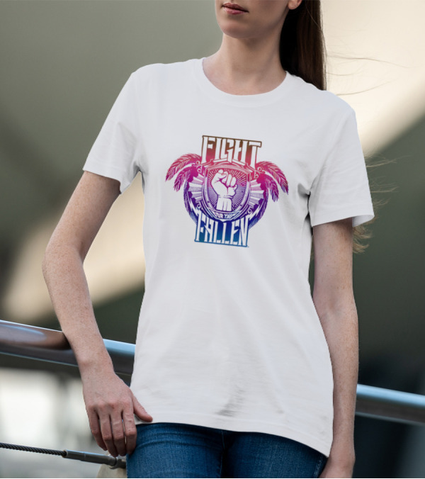 Fight For The Fallen AEW Fist Emblem With Feathers T-Shirt