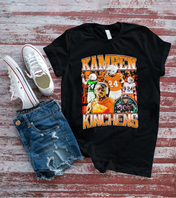 Kamren Kinchens Miami Hurricanes Vintage 24 Football Image T-Shirt