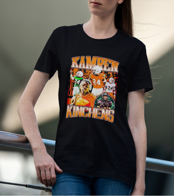 Kamren Kinchens Miami Hurricanes Vintage 24 Football Image T-Shirt