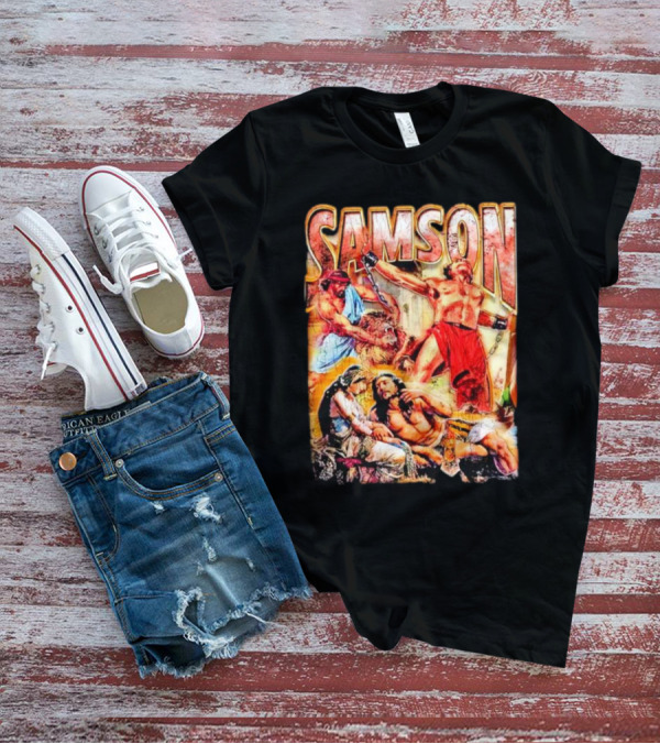 Samson Biblical Hero Epic Scene Vintage T-Shirt