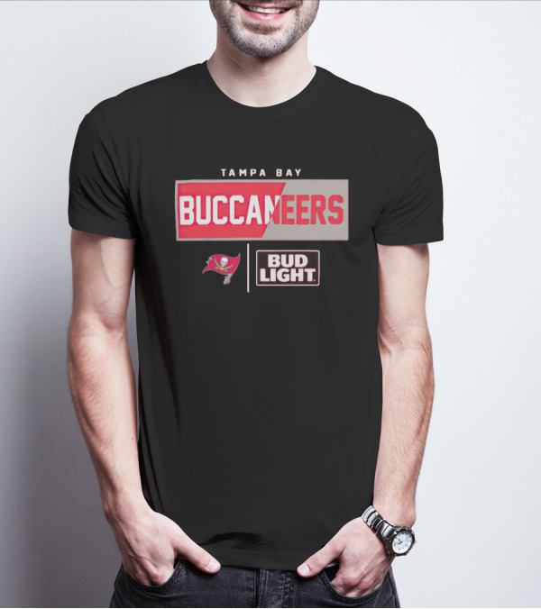Tampa Bay Buccaneers Bud Light NFL Team Logo Collaboration T-Shirt
