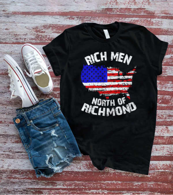 Rich Men North Of Richmond American Flag Map T-Shirt