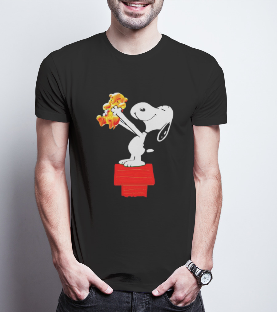 Snoopy Holding Simba From Lion King Scene T-Shirt