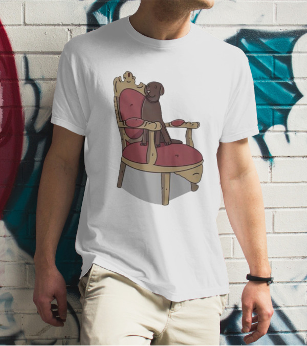 Win The Dog On Royal Throne Chair T-Shirt