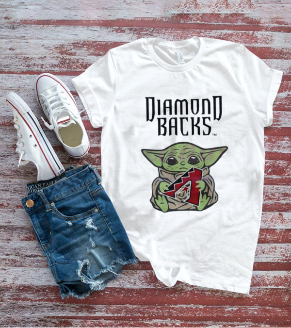 Diamondbacks Baby Yoda Hugging T-Shirt