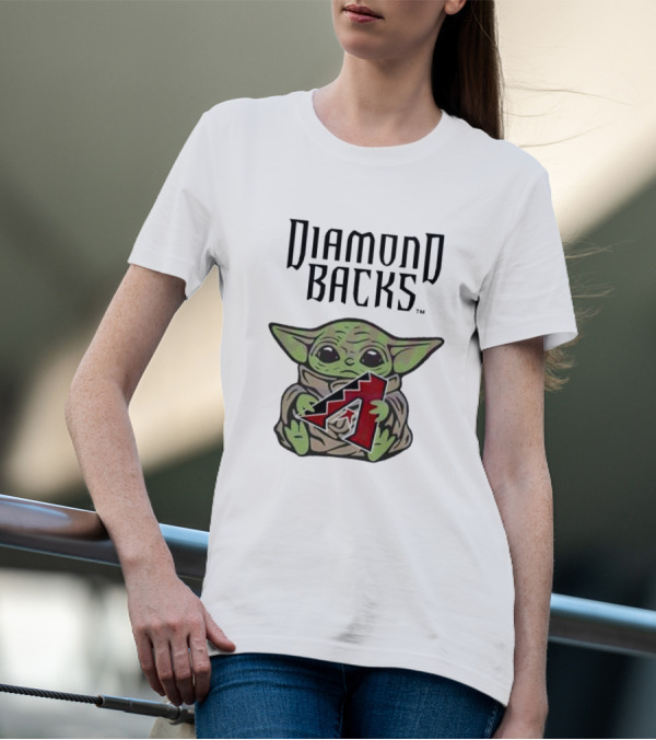 Diamondbacks Baby Yoda Hugging T-Shirt