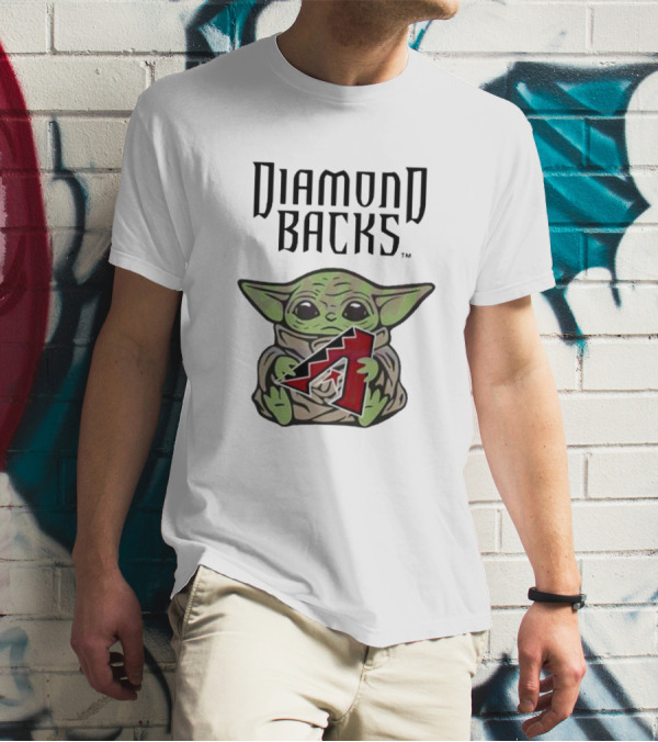 Diamondbacks Baby Yoda Hugging T-Shirt