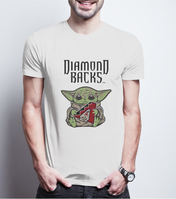Diamondbacks Baby Yoda Hugging T-Shirt