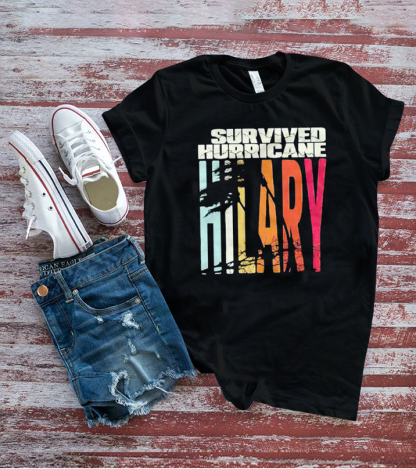 Survived Hurricane Hilary Tropical Storm Palm Trees Sunset T-Shirt
