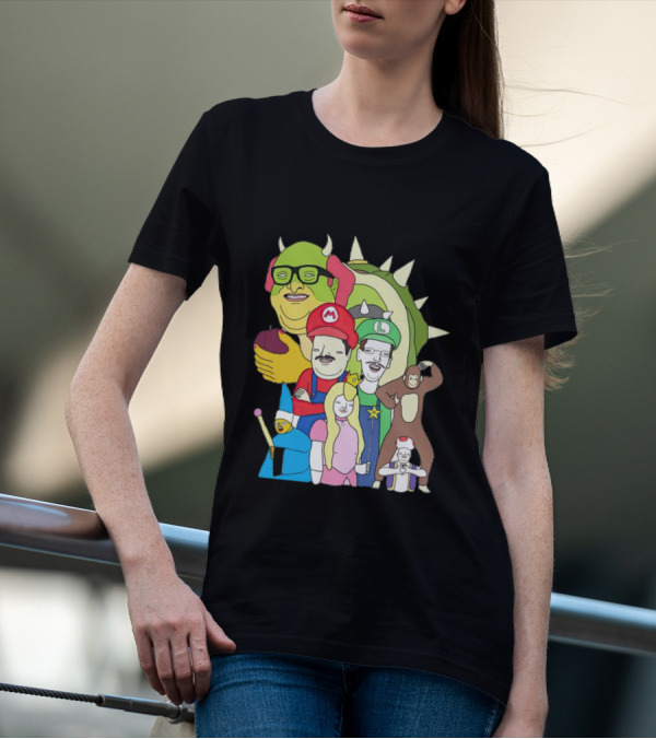 Mario Jump Brother Luigi Bowser Princess Peach Toad And Friends T-Shirt