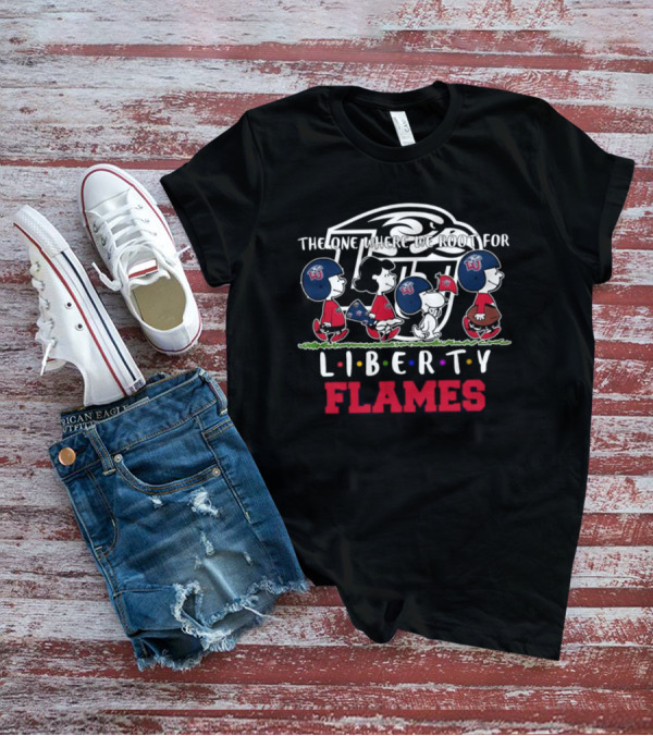 Peanuts Characters Supporting Liberty Flames With LU Helmets T-Shirt