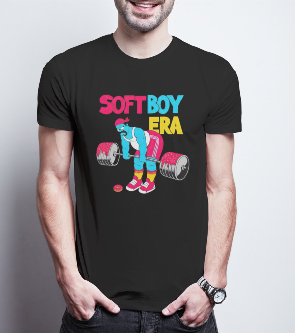 Soft Boy Era Donut Weightlifting Cartoon T-Shirt