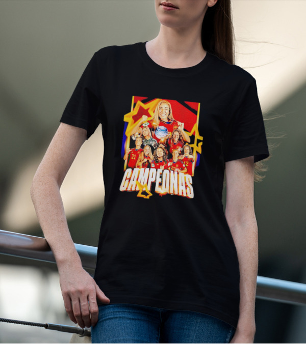 Real Madrid C.F. Campeonas Del Mundo Celebrating Victory With Stars And Smiling Athletes T-Shirt