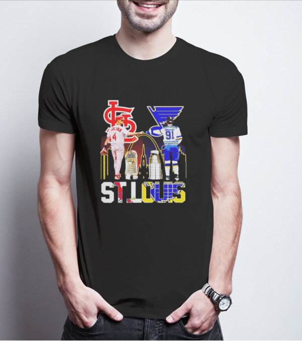 St. Louis Cardinals Molina Blues Tarasenko Skyline Arch T-Shirt