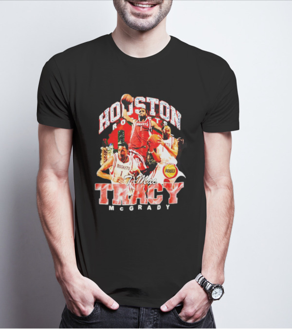 Houston Rockets T-Mac Tracy McGrady Hardwood Classics Bling Concert T-Shirt