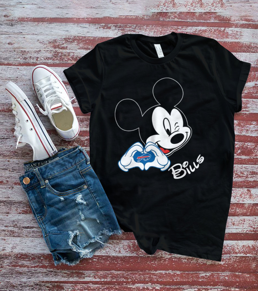 Mickey Heart Hands Buffalo Bills T-Shirt