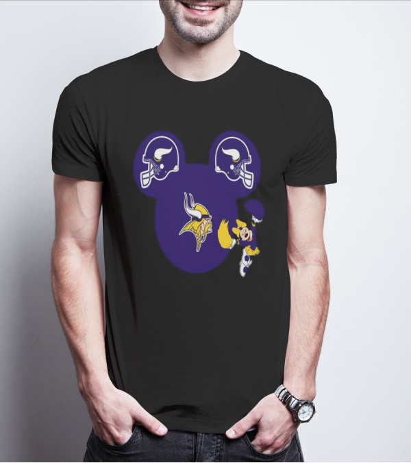 Minnesota Vikings Mickey Mouse Helmets T-Shirt