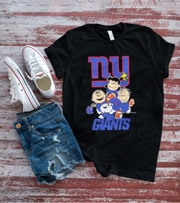 NY Giants Peanuts Characters Football T-Shirt