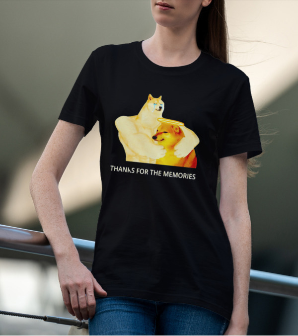 RIP Cheems Thanks For The Memories Doge Crying Angel Halo Hug T-Shirt