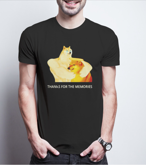 RIP Cheems Thanks For The Memories Doge Crying Angel Halo Hug T-Shirt