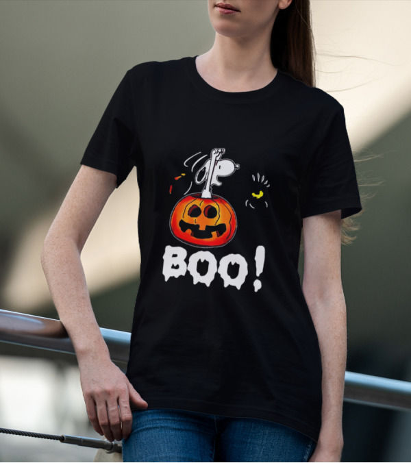 Snoopy And Jack-O'-Lantern Boo Halloween T-Shirt