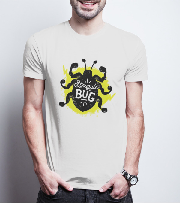 Struggle Bug Yellow Lightning Background T-Shirt
