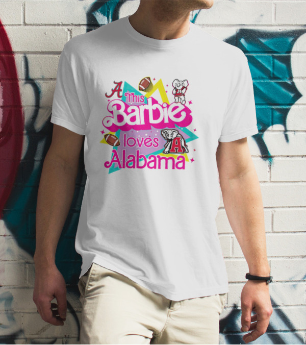 This Barbie Loves Alabama Football And Crimson Tide Fan Elephants T-Shirt