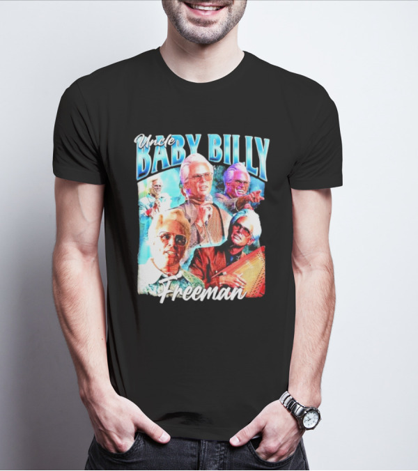 Uncle Baby Billy Freeman Vintage Retro Style Multicolor Collage T-Shirt
