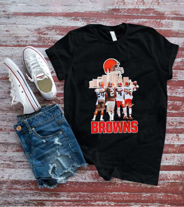 Browns Chubb Cooper Watson Garrett Cityscape Signatures T-Shirt