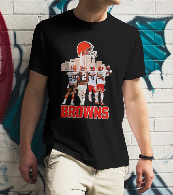 Browns Chubb Cooper Watson Garrett Cityscape Signatures T-Shirt