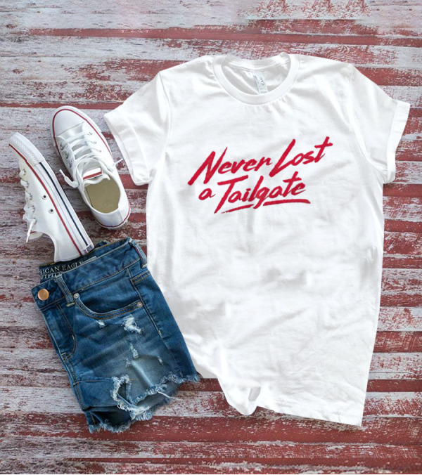 Never Lost A Tailgate Red Handwritten T-Shirt