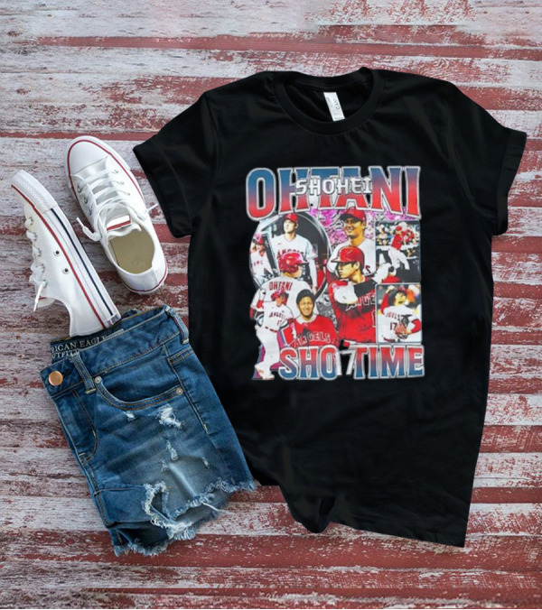 Shohei Ohtani Angels Shotime Baseball Collage T-Shirt