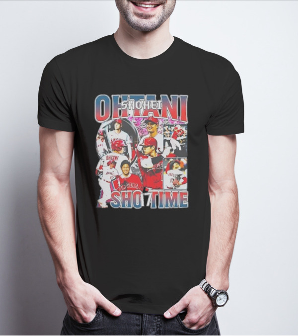 Shohei Ohtani Angels Shotime Baseball Collage T-Shirt