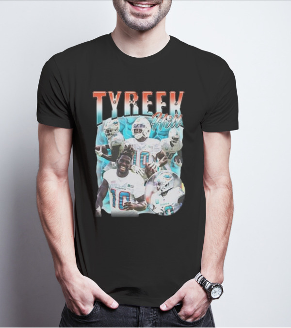 Tyreek Hill Miami Football Vintage Collage T-Shirt