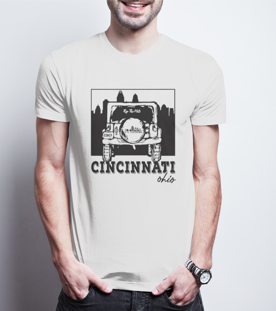 Cincinnati Ohio Jeep Skyline Rip The Nuts T-Shirt