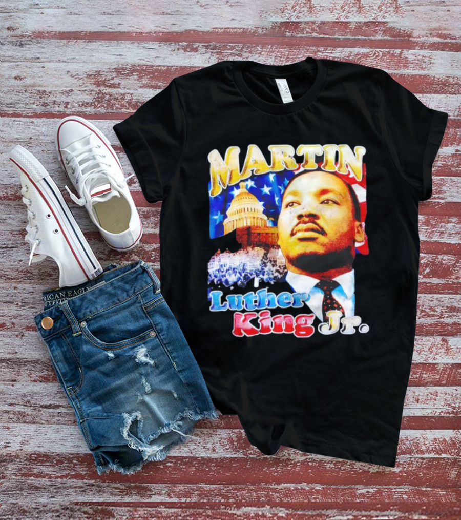 Martin Luther King Jr Vintage 90s American Flag Capitol T-Shirt