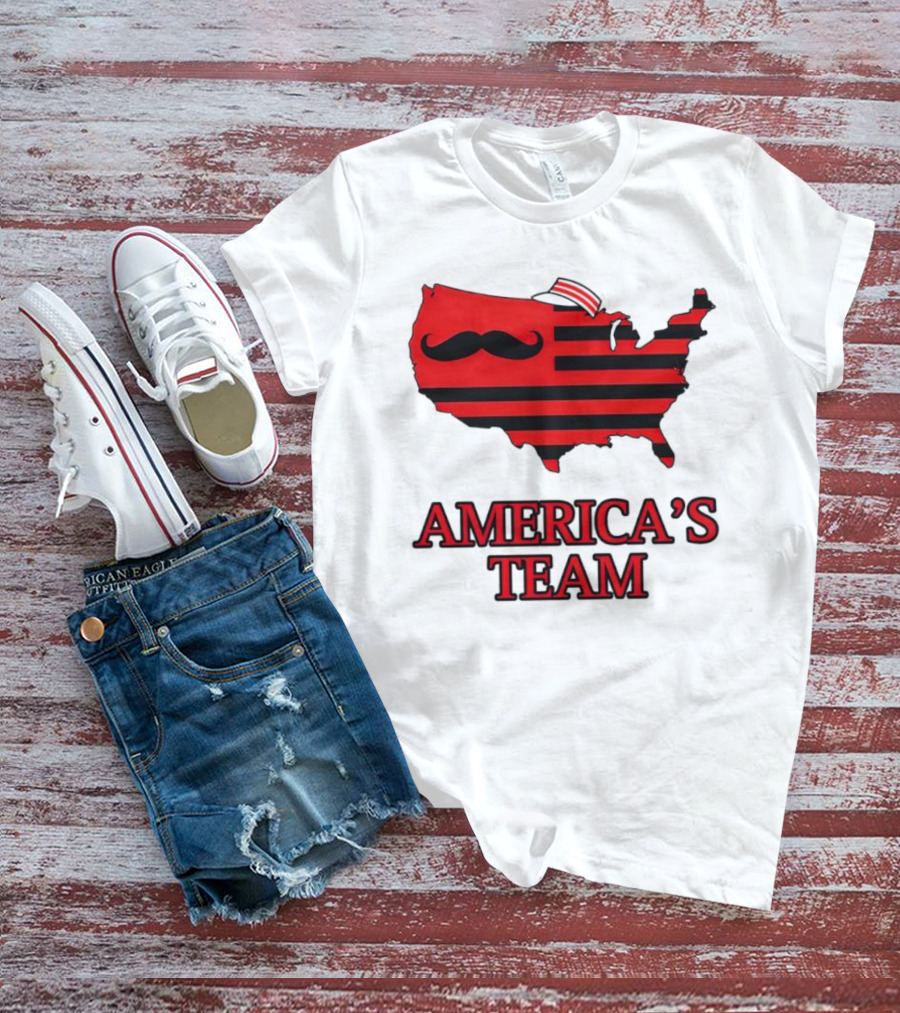 America's Team Moustache Map Cincinnati Men's Fashion T-Shirt