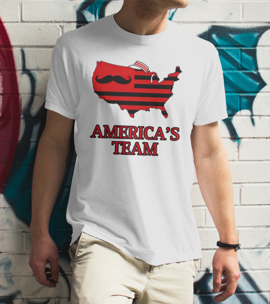 America's Team Moustache Map Cincinnati Men's Fashion T-Shirt