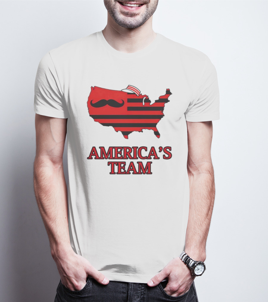 America's Team Moustache Map Cincinnati Men's Fashion T-Shirt
