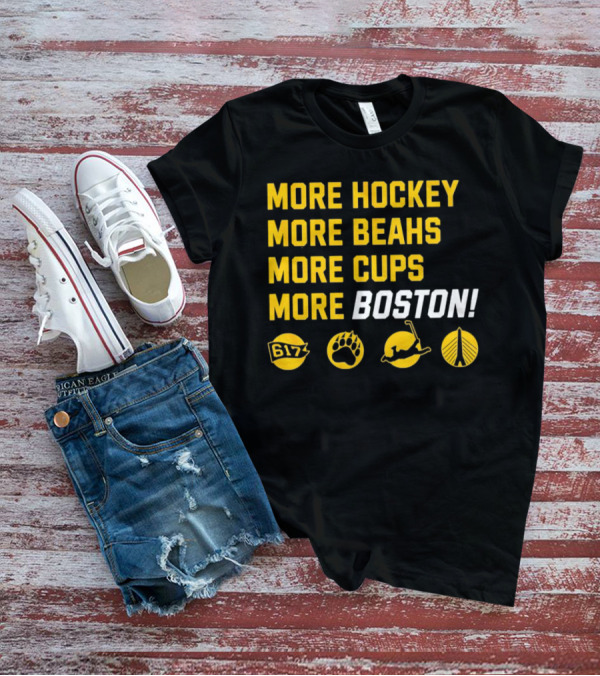 More Hockey More Beahs More Cups More Boston 617 Bear Claw Skater Bridge T-Shirt