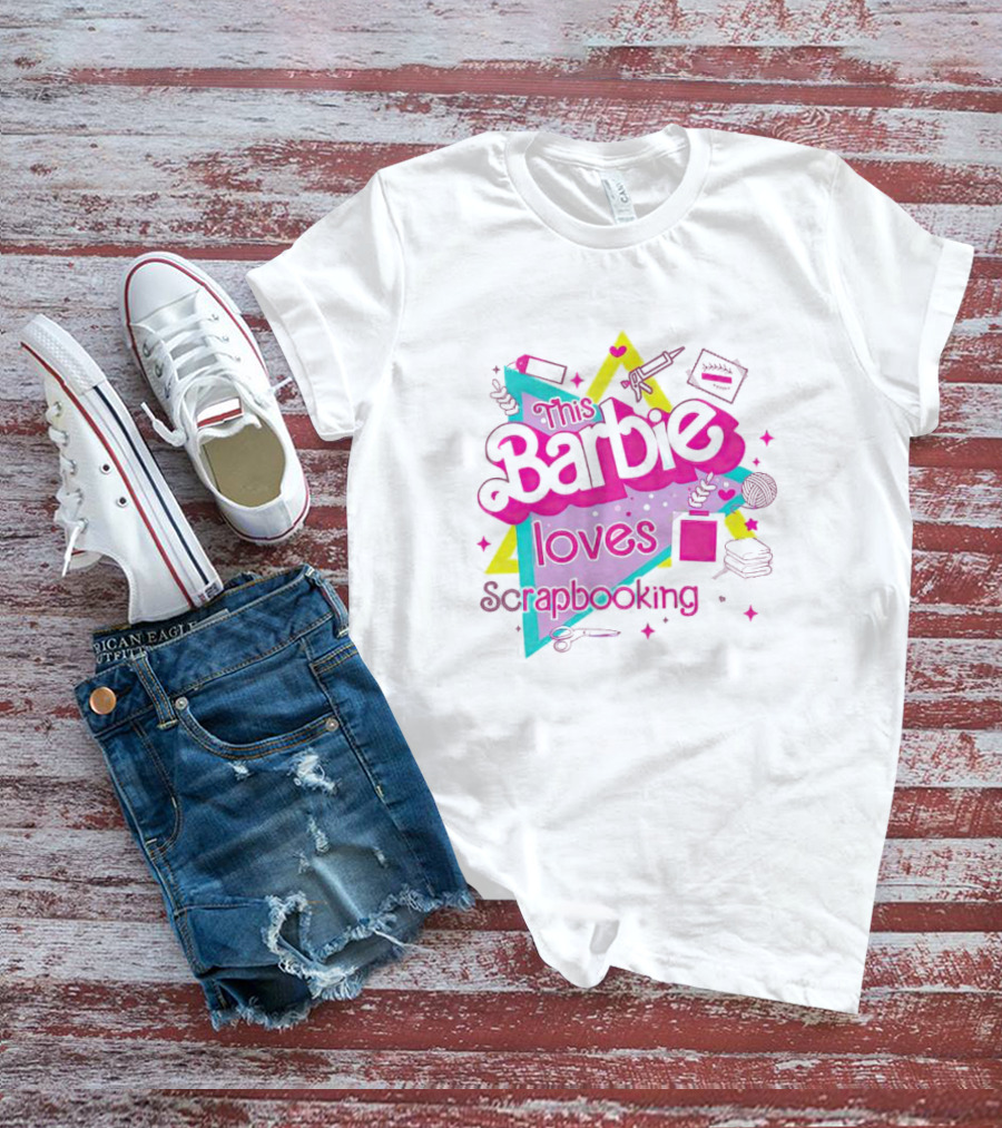 This Barbie Loves Scrapbooking Colorful Craft-Inspired T-Shirt