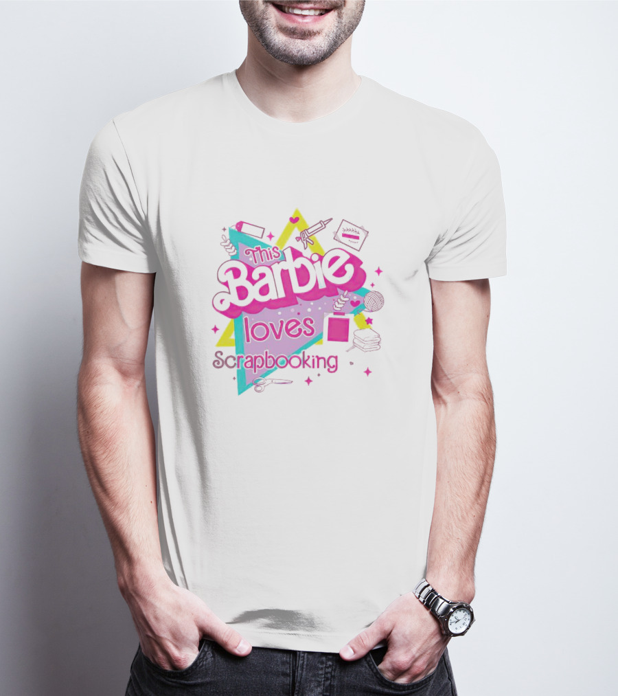 This Barbie Loves Scrapbooking Colorful Craft-Inspired T-Shirt